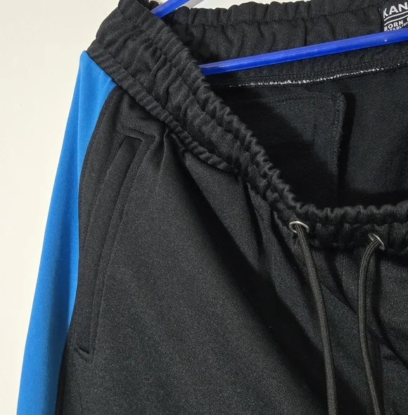 NWT Kangol Mens XXL Black Blue Stripe Track Pants Streetwear Joggers Retro NY - Picture 3 of 13